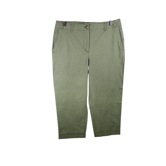 Talbots Petite 14P Green Capri Pants With Pockets & Zipper Closure For Women - Picture 9 of 9